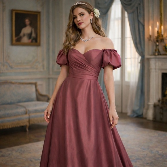 Dresses & Skirts - Off Shoulder Gown Cosplay Theater Regency Formal Dress Plus Size 2X approx Mauve